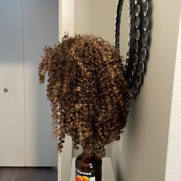 Beautiful like real hair wig brown with gold highlights main image 6
